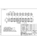 Technical drawing of Stainless Steel Roller Chain No 50 Pitch Five Eighth Inch Ten Foot Length With Two Free Connecting Links.