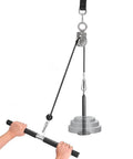 2 Inch U-Type Pulleys for Rope, Stainless Steel M10 Swivel Pulley Block with Bearing, in use at a gym, weights attached