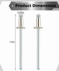 2 Piece Stainless Steel Rosette Rivets For Decorative Metal Fasteners And Door Tag Hardware Dope Look With Quick Install; dimensions 1.5in x 0.25in