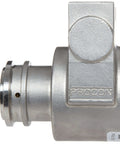 Side view of Procon 115B190F31BA Stainless Steel Rotary Vane Pump 1/2" NPTF, 210 GPH, showing inlet/outlet design
