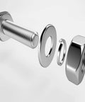 Exploded view of bolt assembly including M3x6mmx0.5mm Stainless Steel Round Flat Washer for Bolt Screw 100Pcs