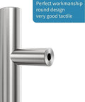 Close-up of Two Sided Sliding Barn Door Handle Hardware In Brushed Stainless Steel 304 Twelve Inch Length Flush Pull Design