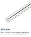 Close-up of 5 Pieces 4.5mm X 100mm 304 Stainless Steel Round Rods Bar For Shaft DIY Crafts And Model Cars Planes Ships Heavy Duty