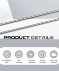 Two Pack 304 Stainless Steel Round Rod 0.236 Inch Diameter 36 Inch Length Beefy Heavy Duty Solid Round Shaft Bar For DIY Crafting