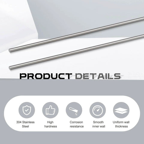 Two Pack 304 Stainless Steel Round Rod 0.236 Inch Diameter 36 Inch Length Beefy Heavy Duty Solid Round Shaft Bar For DIY Crafting