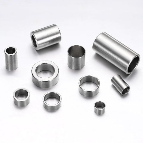 Assorted Six Pack M14 Stainless Steel Spacers Unthreaded Round Standoff Bushings For Screws And Bolts, Plain Silver Finish