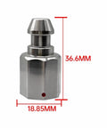 Close-up of stainless steel Two Pack RTK GPS GNSS Quick Release Adapter Quick Disconnect for Trimble and Topcon.