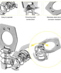 RV Water Heater Cam Lock 2 Pack Stainless Steel Twist Latch Fastener With Hook and spring design, shown in close-up view