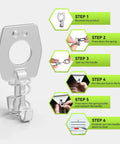 Install guide showing steps for replacing a broken water heater door latch quickly with a lightweight, durable stainless steel cam lock fastener; this 2-pack ensures secure, easy access and reliable operation for RV campers on the road.