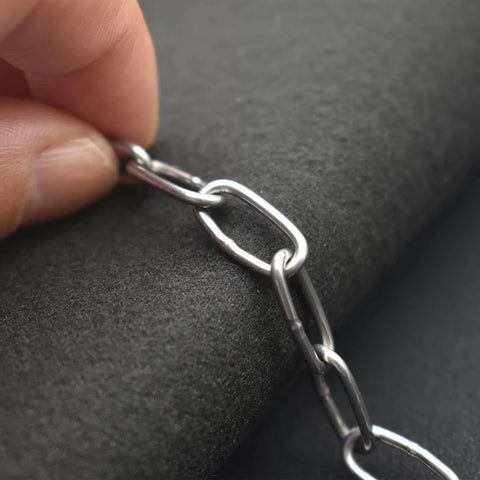 1/16 inch(1.5mm) Wire Diameter Stainless Steel Safety Chains 20 inch Long Link Rings Light Duty Coil Chain close-up