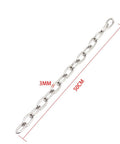 ✝️ Stainless Steel Safety Chains 50CM (L) x 3MM (T) Long Link Chain Rings Light Duty Coil Chain for Hanging Pulling Towing, close-up view