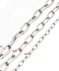 ✝️ Stainless Steel Safety Chains 50CM (L) x 3MM (T) Long Link Chain Rings Light Duty Coil Chain for Hanging Pulling Towing displayed.
