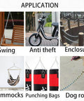 Applications of Stainless Steel Safety Chains 50CM (L) x 3MM (T) for swings, anti-theft, enclosures, hammocks, punching bags, and dog ropes.