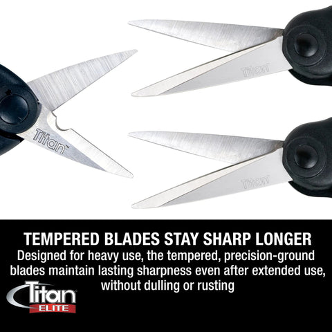 Close-up of Heavy Duty Scissors Set Of 3 Commercial Grade Stainless Steel Shears with focus on sharp blades and comfortable handles.
