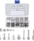 304 Grade Stainless Steel Screw And Nut Kit With 160 Pieces M2 M2.5 M3 M4 M5 Assortment in Storage Box