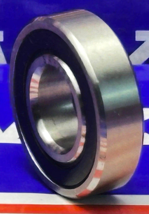 SR8-2RS Hybrid Ceramic Bearing 1/2" x 1-1/8" x 5/16" inch Sealed ABEC-5 side view showing stainless steel and rubber seal.