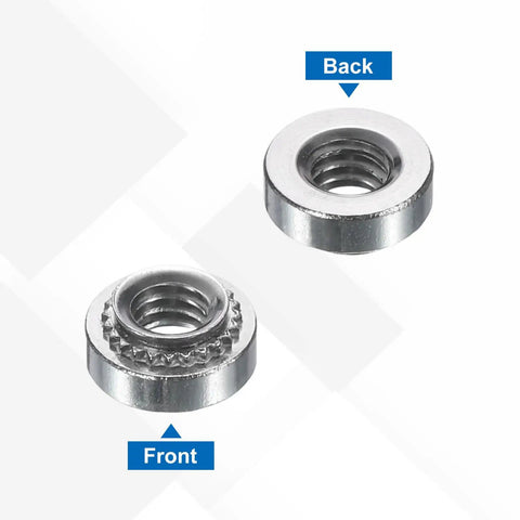 Self Clinching Nuts Set 200 Pcs Size 8 32 Stainless Steel 304 Rivet Nut Fasteners Front and Back View