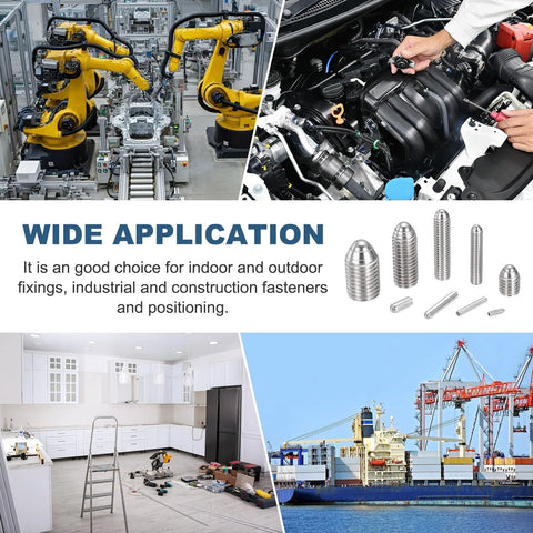 Industrial Grade Stainless Steel Ball Point Set Screws M8x30mm 304 Stainless Hex Socket Spring Plungers Grub Screw Pack Of 6