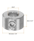 Heavy Duty 4 Pack Shaft Collars With One Quarter Inch Bore 304 Stainless Steel Set Screw Rings One Half Inch Outer Diameter