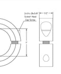 Diagram and perspective view of Bore 1'' Double Split Shaft Collar Stainless Steel Lock Collar Clamp Set Screw 4PCS (1'', 4)