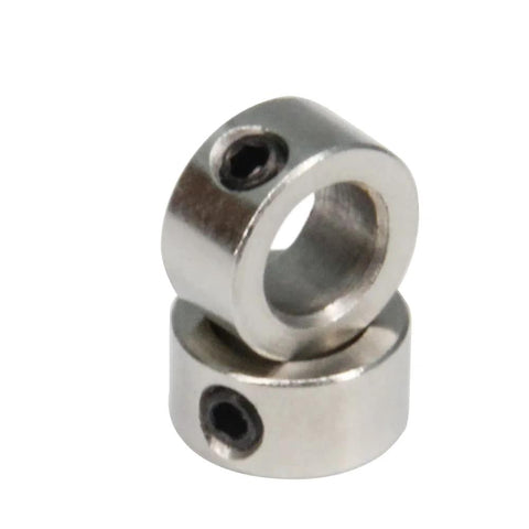 Stainless Steel 6mm Shaft Lock Collar Set For CNC Parts And 3D Printers 10 Pieces with inner 6mm and outer 10mm diameter.