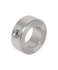 Close-up of 1/2 Inch Stainless Steel Shaft Collar with Set Screw from 4 Pack, showing corrosion-resistant material and secure fit.