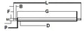 Diagram of SFWS6 NB Stainless Steel Shaft 12 1/2" Length for smooth motion and stable alignment in mechanical systems, 1-pack.