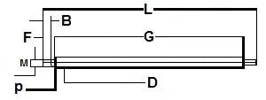 Diagram of a 5 inch SFWS6 NB Stainless Steel Shaft for smooth motion and stable alignment in automation systems, focusing on dimensions.