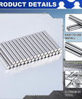 Stainless Steel Shelf Dowel Pins 5mm By 40mm, 32 Pack, Anti Rust Shelf Support Pegs for DIY cabinets and bookshelves, product details view