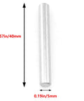 Stainless Steel Shelf Pins 10 Pack 5x40 straight shelf pin set for cabinets and shelves, durable rust proof 304 stainless steel, side view