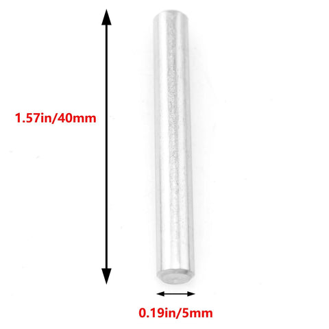 Stainless Steel Shelf Pins 10 Pack 5x40 straight shelf pin set for cabinets and shelves, durable rust proof 304 stainless steel, side view