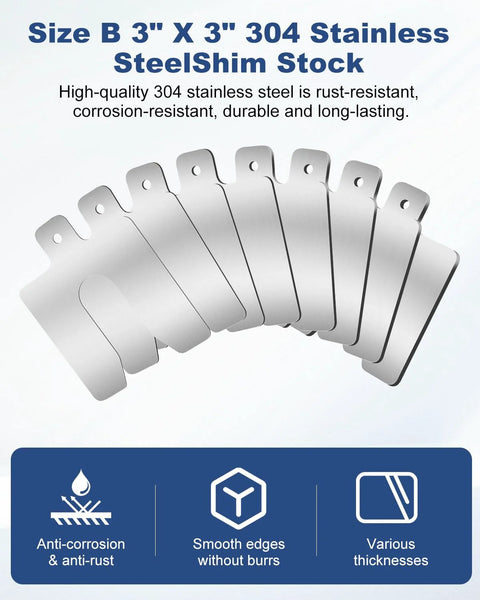 Level Up Your Precision With A 56 Piece Stainless Steel Shim Kit Featuring 3 By 3 Inch Shims In Eight Thicknesses For CNC Alignment