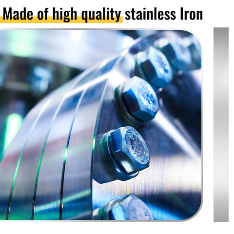 Close-up of high quality stainless steel bolts on 24 Pcs 304 Stainless Steel Shim Stock Assortment metal surface.