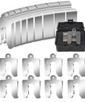 80 Piece 2 By 2 Inch Shim Stock Set with Storage Box, 304 Stainless Steel Slotted Shims for Leveling and Machining, eight thicknesses