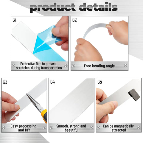 Quality Stainless Steel Shim Stock Set By Amylove with protective film and magnet friendly features shown in product details