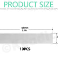 Diagram showing dimensions of 10Pcs Stainless Steel Shim Stock Set For DIY Auto Repairs And Machinery, 1 Inch Wide By 6 Inch Long, 0.005 Inch Thick.