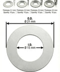 Stainless Steel Shim Washers 15x21 Precision Spacer Kit For Bearings Gearboxes CNC Machines And RC Tuning 40 Piece Assortment