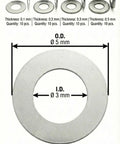 Shim Washers Stainless Steel 3x5 Precision Spacer Kit For Bearings Gearboxes CNC And RC Tuning Assortment 40 Pieces, thickness 0.1-0.5 mm.