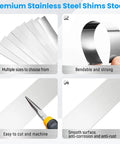 50 Piece Shim Stock Assortment In 304 Stainless Steel Strips 1 Inch Wide By 6 Inch Long Metal Shims for leveling and gap filling