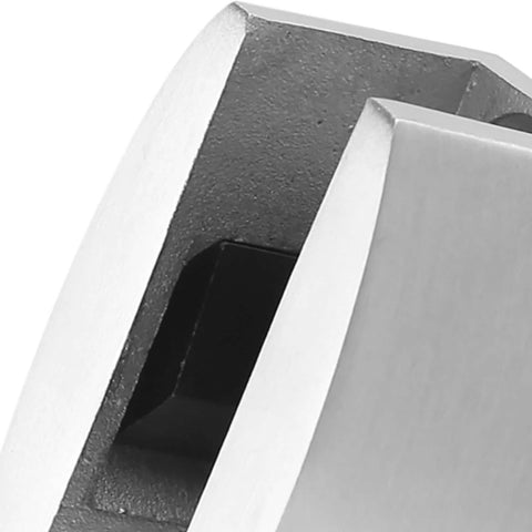 Close-up view of a sliding shower door bottom guide made from 304 stainless steel, showing its durable construction and finish.
