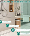 Modern bathroom with glass door featuring Heavy Duty Stainless Steel Shower Door Handle For Glass Doors One Sided Pull Knob SUS304 Brushed Nickel Replacement Hardware For Bathrooms Built Tough As Nails Easy Install.