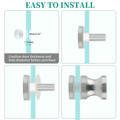 Installation guide for Heavy Duty Stainless Steel Shower Door Handle For Glass Doors One Sided Pull Knob SUS304 Brushed Nickel Replacement Hardware