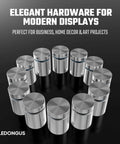 12 Pack Stainless Steel Standoff Screws With Wall Anchors And Rubber Pads For Sign Mounting Of Acrylic Signs Photo Frames And Advertising Boards Silver Three Quarter Inch By Nineteen Millimeter By Twenty Five Millimeter Durable Rustproof Indoor Outdoor displayed in a circle.