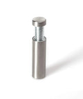 Sign Standoffs 1/2 In Diameter 1-1/2 In Barrel Brushed For PVC Glass And Acrylic Panels, close-up of stainless steel piece