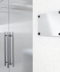 8 Piece Stainless Steel Standoff Screws Set for Sign Mounting Wall Hardware 1x1 Inch in use on glass advertising sign in office