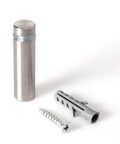 Sign Standoffs 1/2 In Diameter 1-1/2 In Barrel Brushed For PVC Glass And Acrylic Panels 4 Pack With Screws And Anchors
