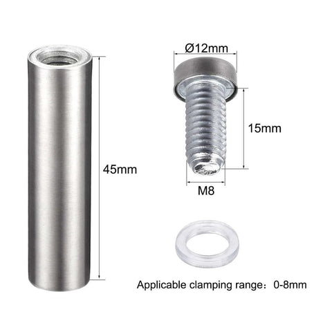 Half Inch Diameter Two Inch Stainless Steel Standoff Screws For Wall Mount Sign Holders Elevating Acrylic Signage Ten Pieces diagram