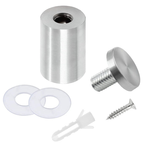 12 Pack Stainless Steel 1 Inch By 2 Inch Wall Sign Standoff Screws For Acrylic Wood Glass Plexiglass Displays Silver Finish