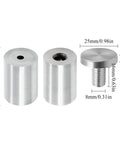 12 Pack Stainless Steel 1 Inch By 2 Inch Wall Sign Standoff Screws dimensions and silver finish details