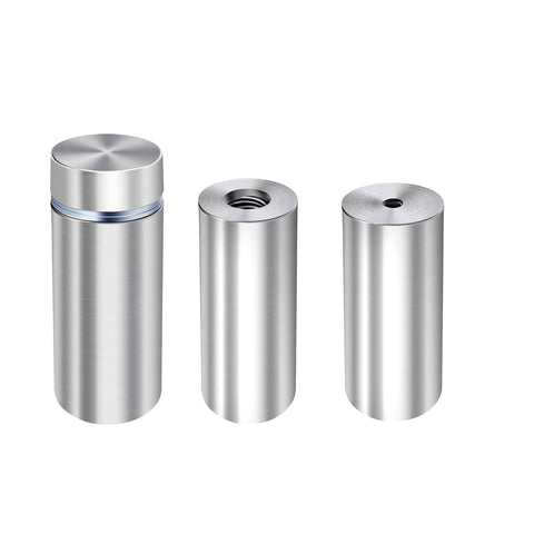 Half Inch Diameter Two Inch Stainless Steel Sign Standoffs Screws For Acrylic Wall Mounts 16 Pack Brushed Finish Rustproof